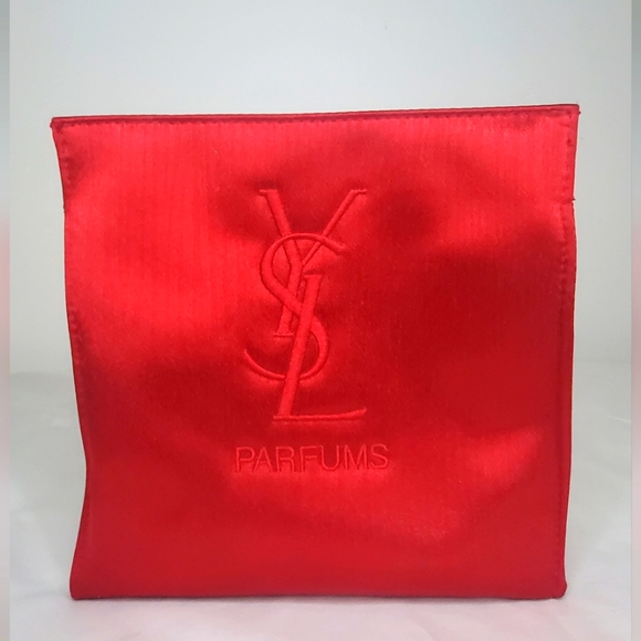 Yves Saint Laurent Handbags - NWOT Yves Saint Laurent- parfume red satin cosmetic pouch-makeup,perfume,jewelry